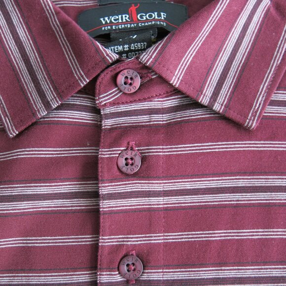 Mike Weir 100% Cotton Multi Color Stripe Short Sleeve Golf Shirt - Size Large - Picture 4 of 5
